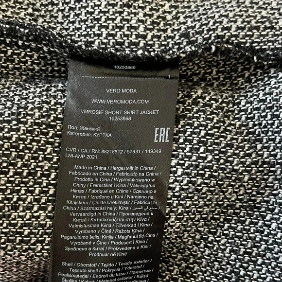 Vero Moda Rosie tweed chore Jacket  boxy workwear cozy oversized - Picture 13 of 15